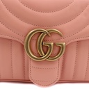 Gucci GG Marmont Small Shoulder Bag Matelassé Pink 443497