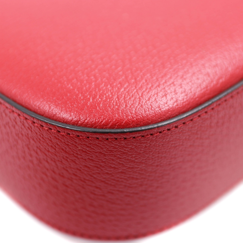 Gucci  X Adidas Textured Calfskin Web Mini Horsebit 1955 Shoulder Bag Red 658574