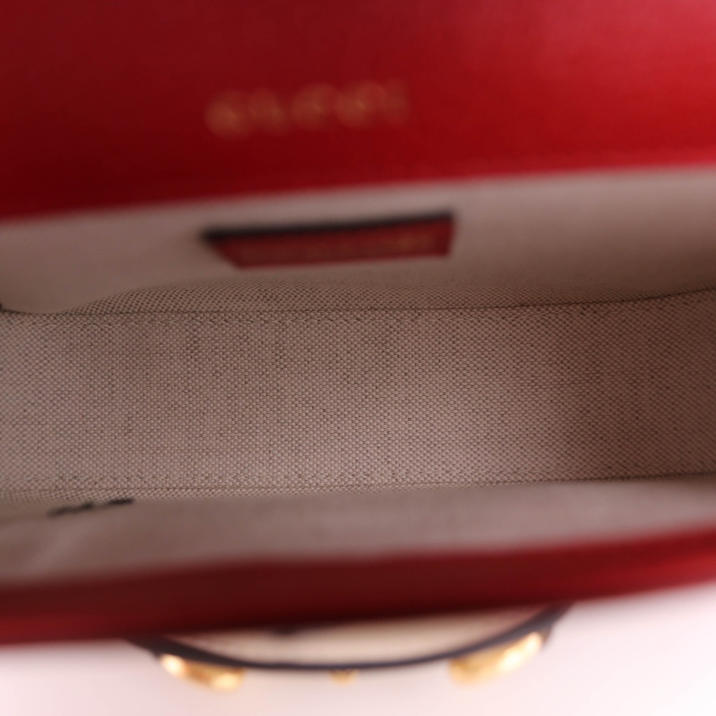 Gucci  X Adidas Textured Calfskin Web Mini Horsebit 1955 Shoulder Bag Red 658574