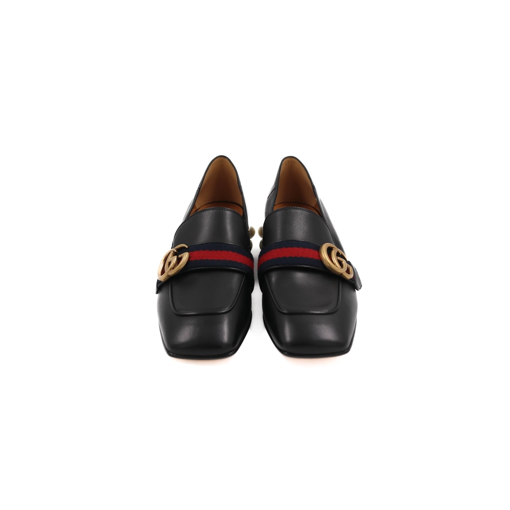 Gucci Pearl Heel Marmont Loafer In Size 36 1/2