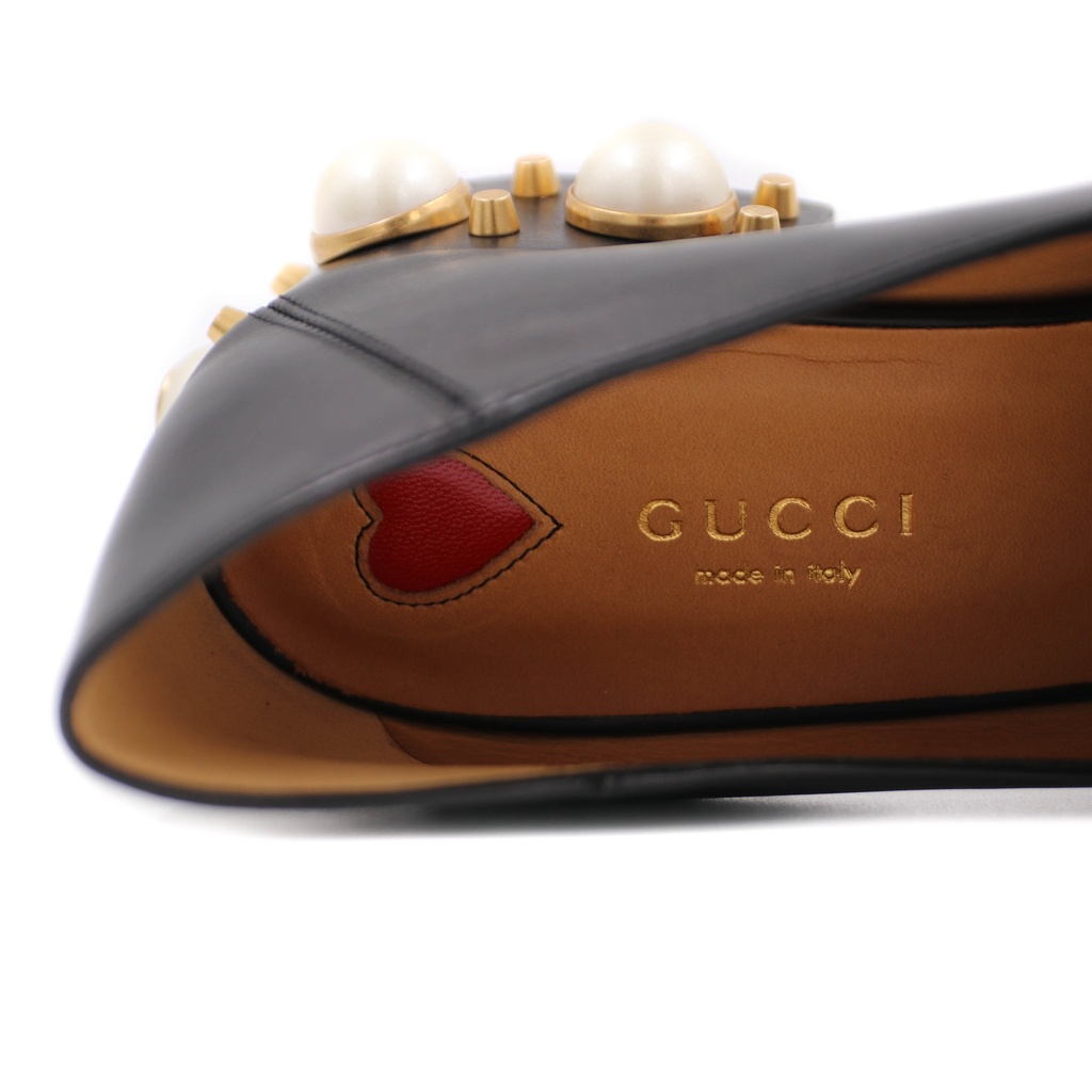 Gucci Pearl Heel Marmont Loafer In Size 36 1/2
