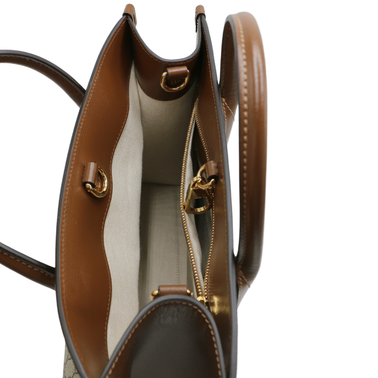 Gucci GG Supreme-Print Small Tote Bag Brown 659983