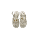Christian Dior Leather Sandal White In Size 37