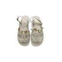Christian Dior Leather Sandal White In Size 35 1/2
