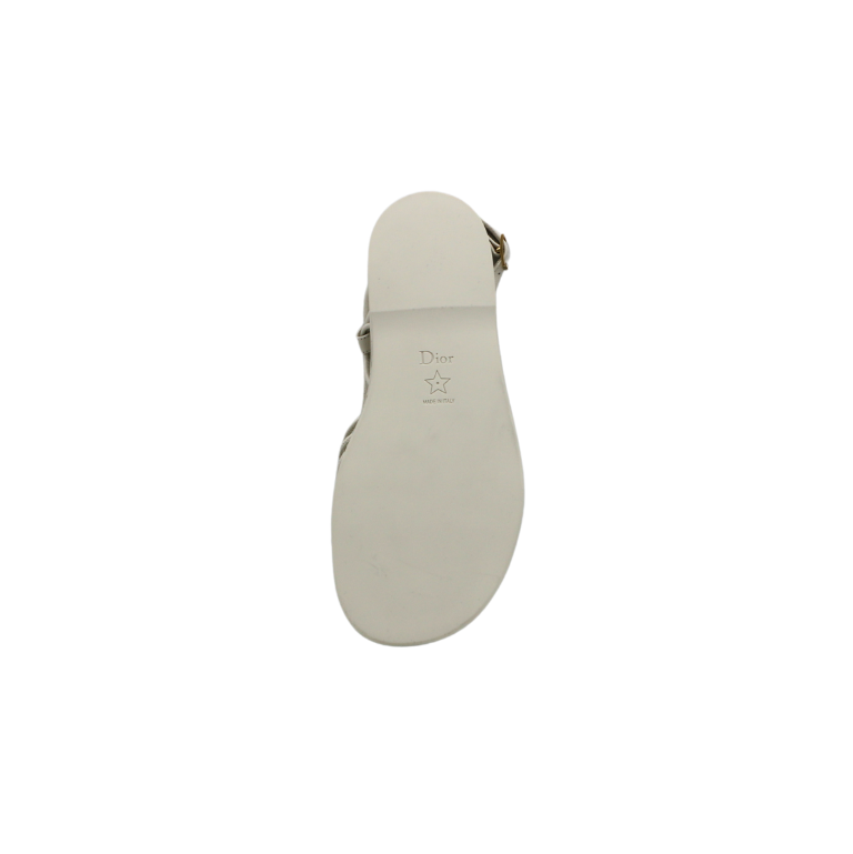 Christian Dior Leather Sandal White In Size 35 1/2