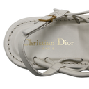 Christian Dior Leather Sandal White In Size 35 1/2