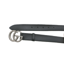 Gucci Leather Slim Black Belt with Double G Buckle 75 30 414516