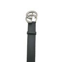 Gucci Leather Slim Black Belt with Double G Buckle 75 30 414516