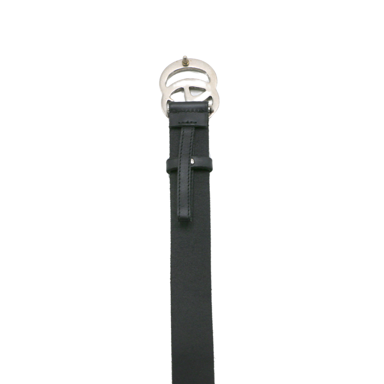 Gucci Leather Slim Black Belt with Double G Buckle 75 30 414516