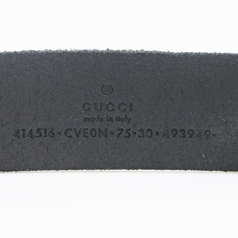 Gucci Leather Slim Black Belt with Double G Buckle 75 30 414516