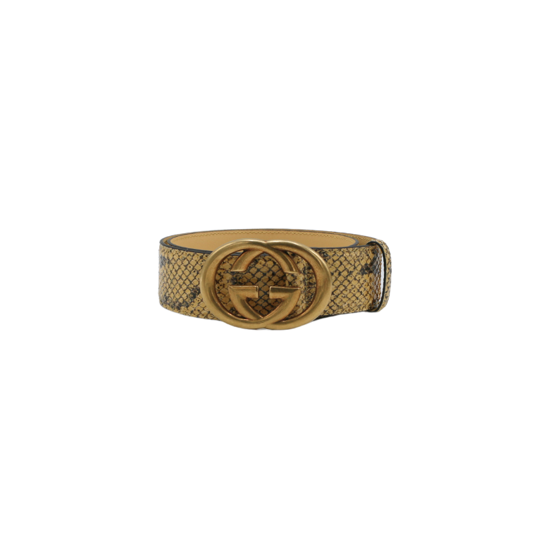 Gucci Buckle Python Belt 725993 In Size 75 30