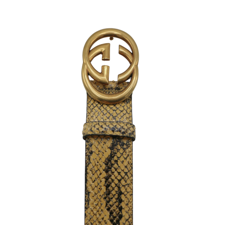 Gucci Buckle Python Belt 725993 In Size 75 30