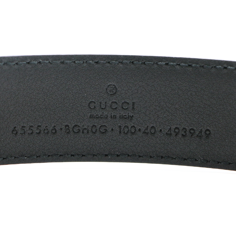 Gucci Thin Belt With G Buckle 655566 In Size 100 40