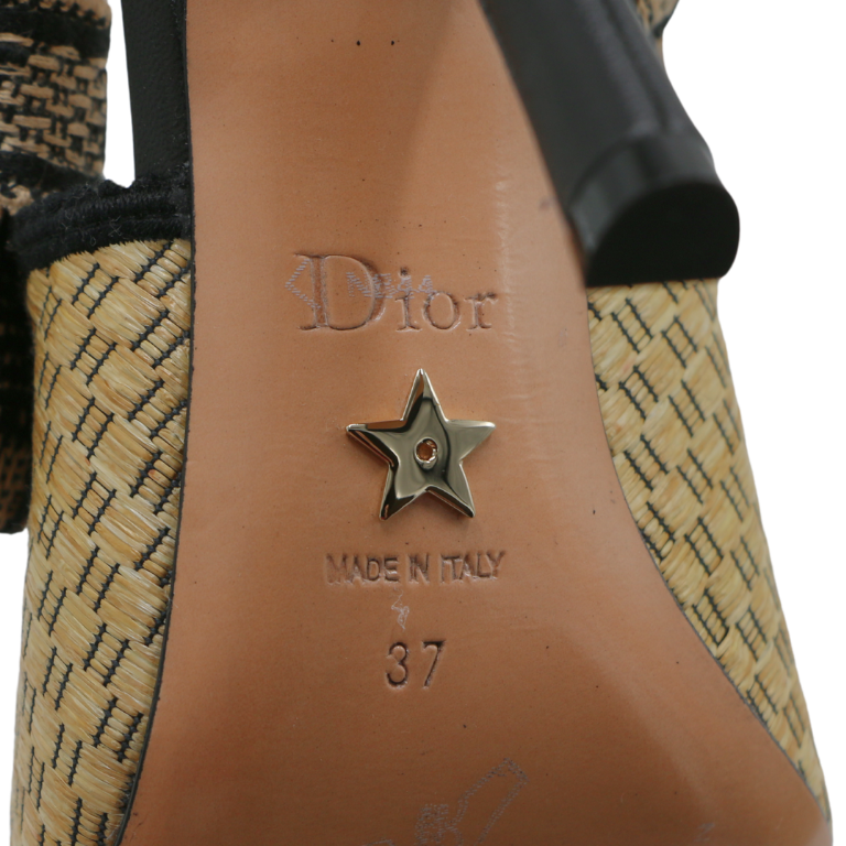 Christian Dior J'Adior Slingback Pump Natural Technical Fabric In Size 37