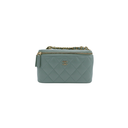 Chanel Caviar Quilted Small Tiny CC Vanity Case With Chain