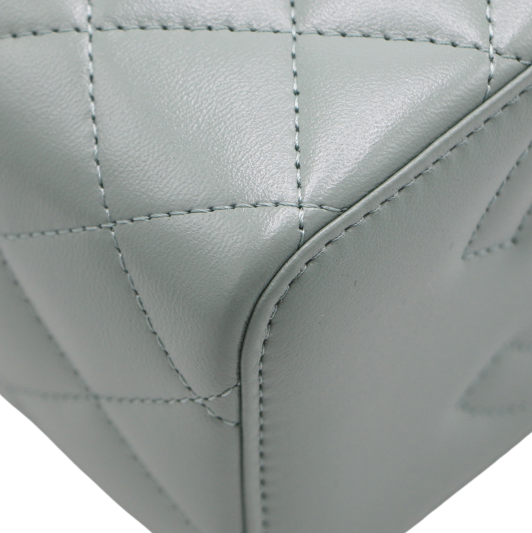 Chanel Caviar Quilted Small Tiny CC Vanity Case With Chain
