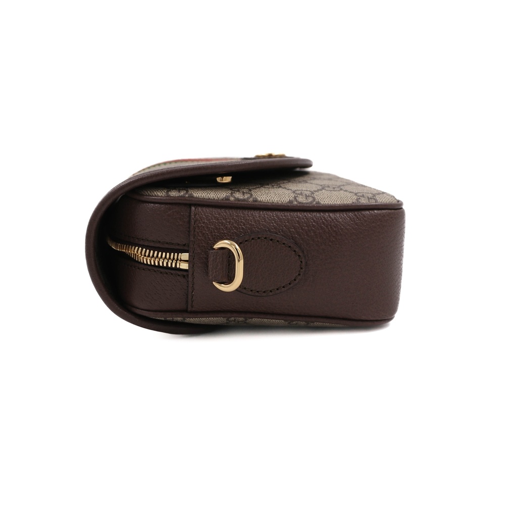 Gucci Ophidia Small Shoulder Bag In Beige And Dark Brown GG Supreme 722117