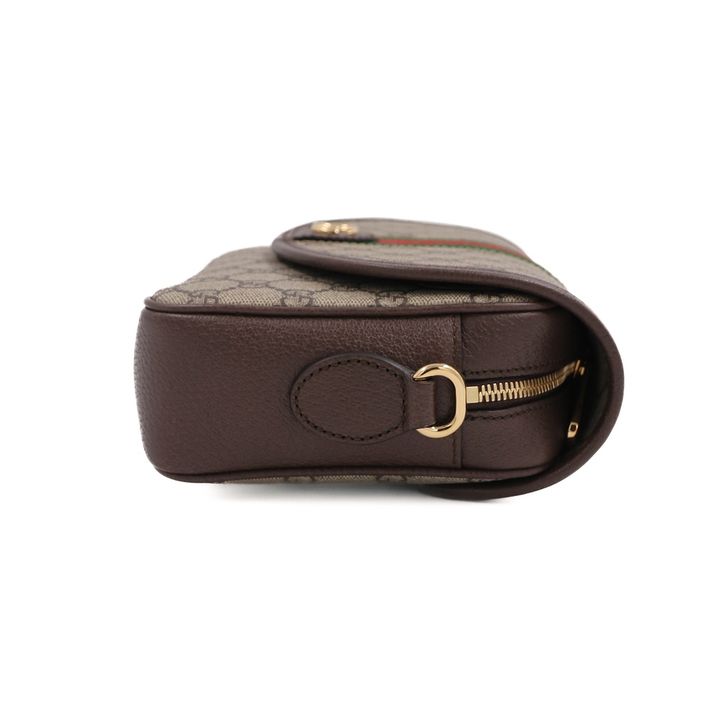Gucci Ophidia Small Shoulder Bag In Beige And Dark Brown GG Supreme 722117
