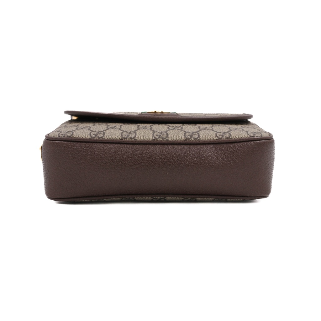 Gucci Ophidia Small Shoulder Bag In Beige And Dark Brown GG Supreme 722117