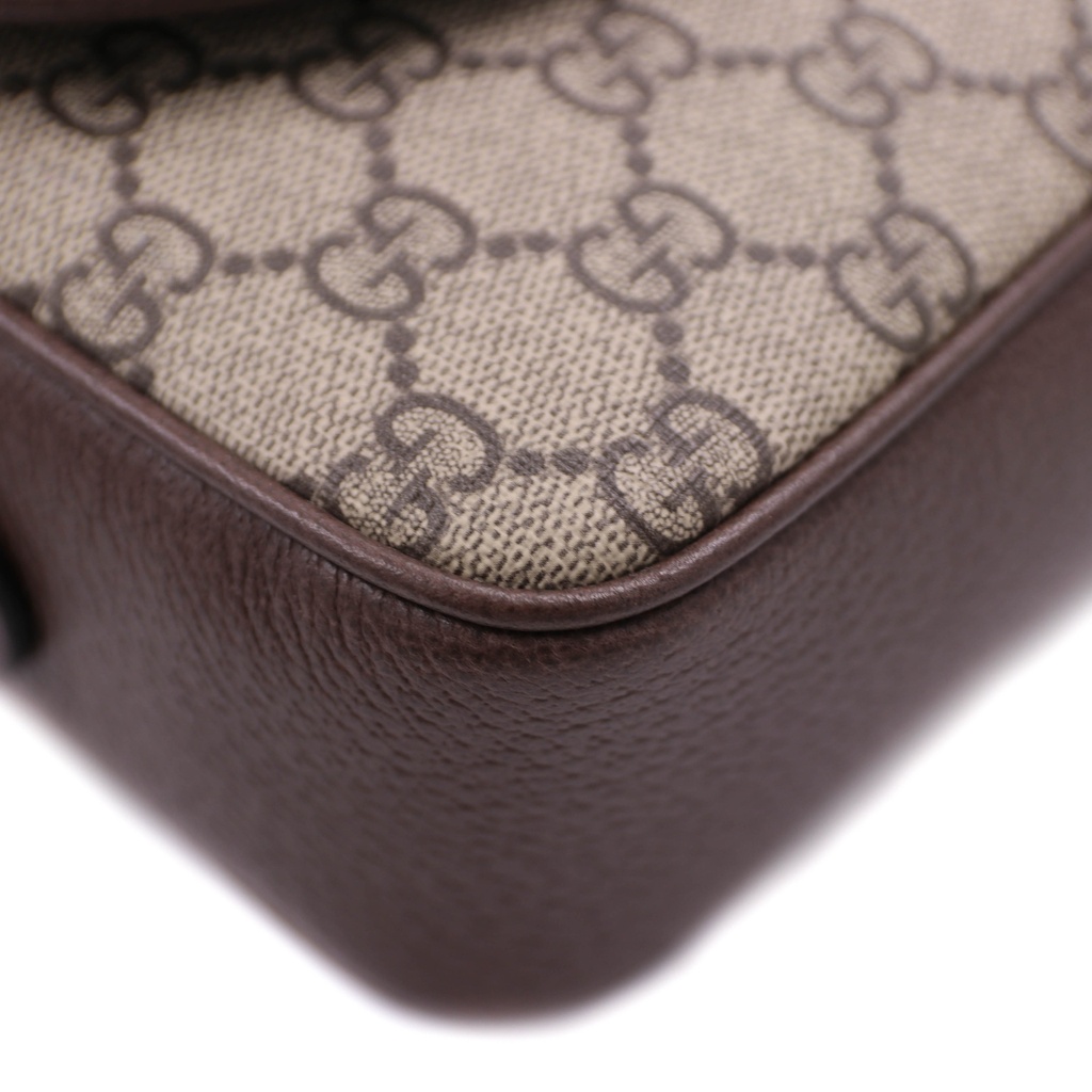 Gucci Ophidia Small Shoulder Bag In Beige And Dark Brown GG Supreme 722117