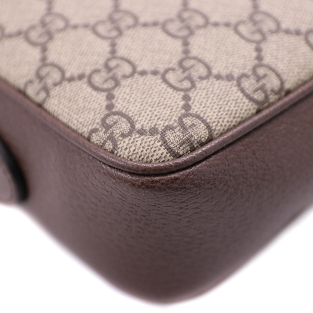 Gucci Ophidia Small Shoulder Bag In Beige And Dark Brown GG Supreme 722117