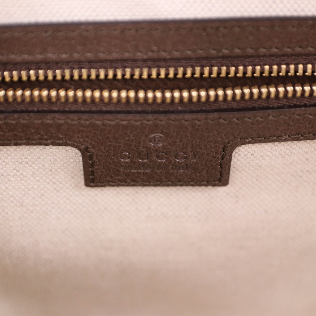 Gucci Ophidia Small Shoulder Bag In Beige And Dark Brown GG Supreme 722117