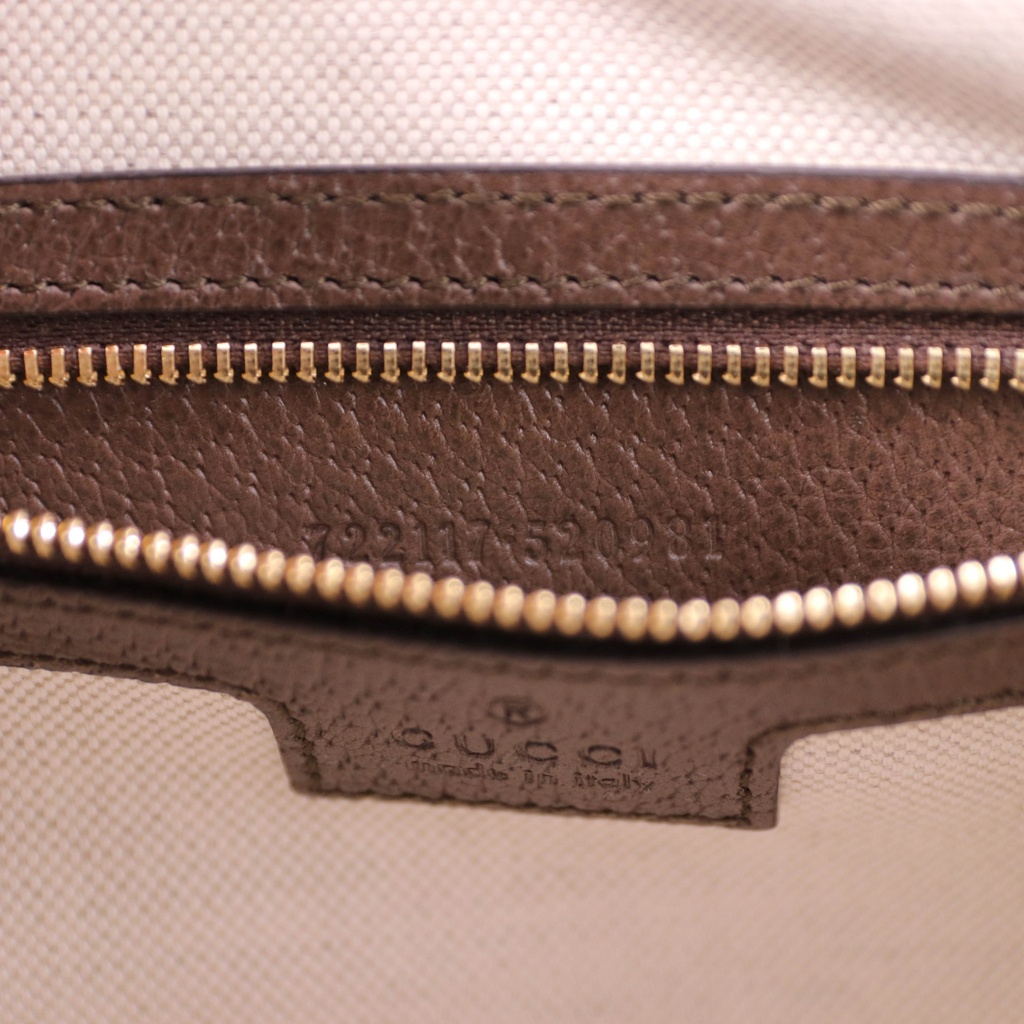 Gucci Ophidia Small Shoulder Bag In Beige And Dark Brown GG Supreme 722117