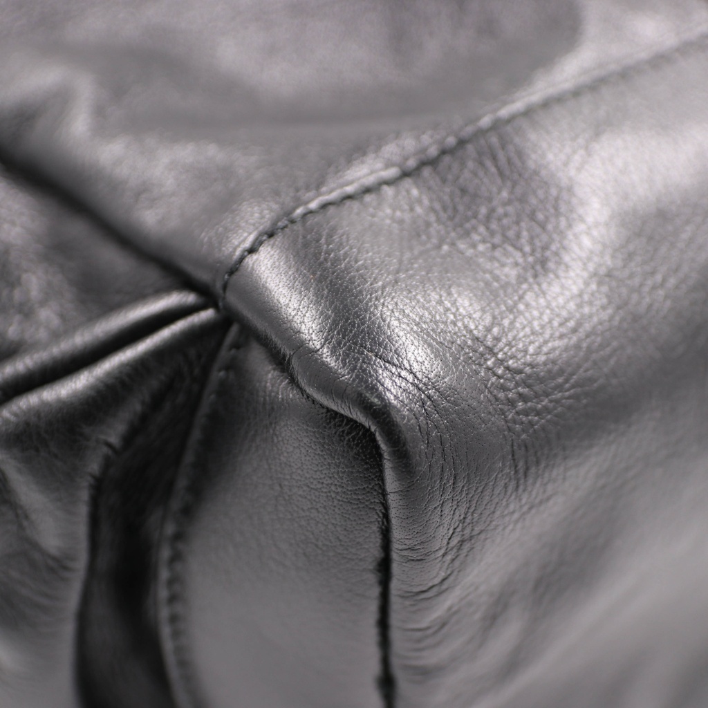 Gucci Drawstring Leather Tote Black 725664