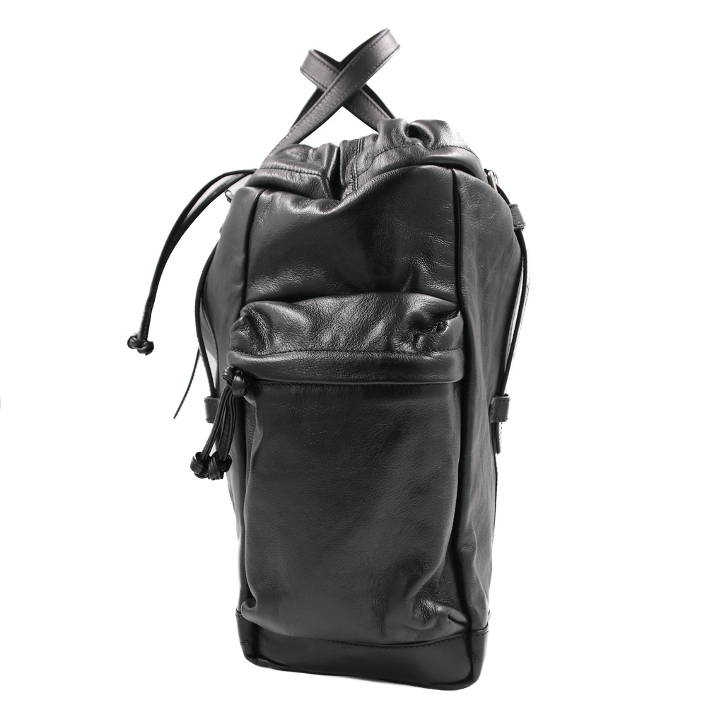 Gucci Drawstring Leather Tote Black 725664