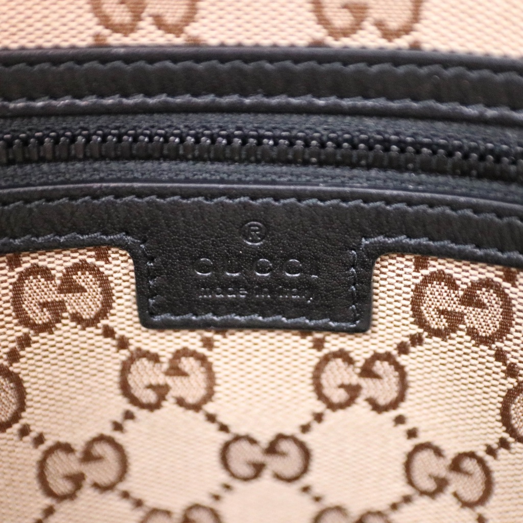 Gucci Drawstring Leather Tote Black 725664