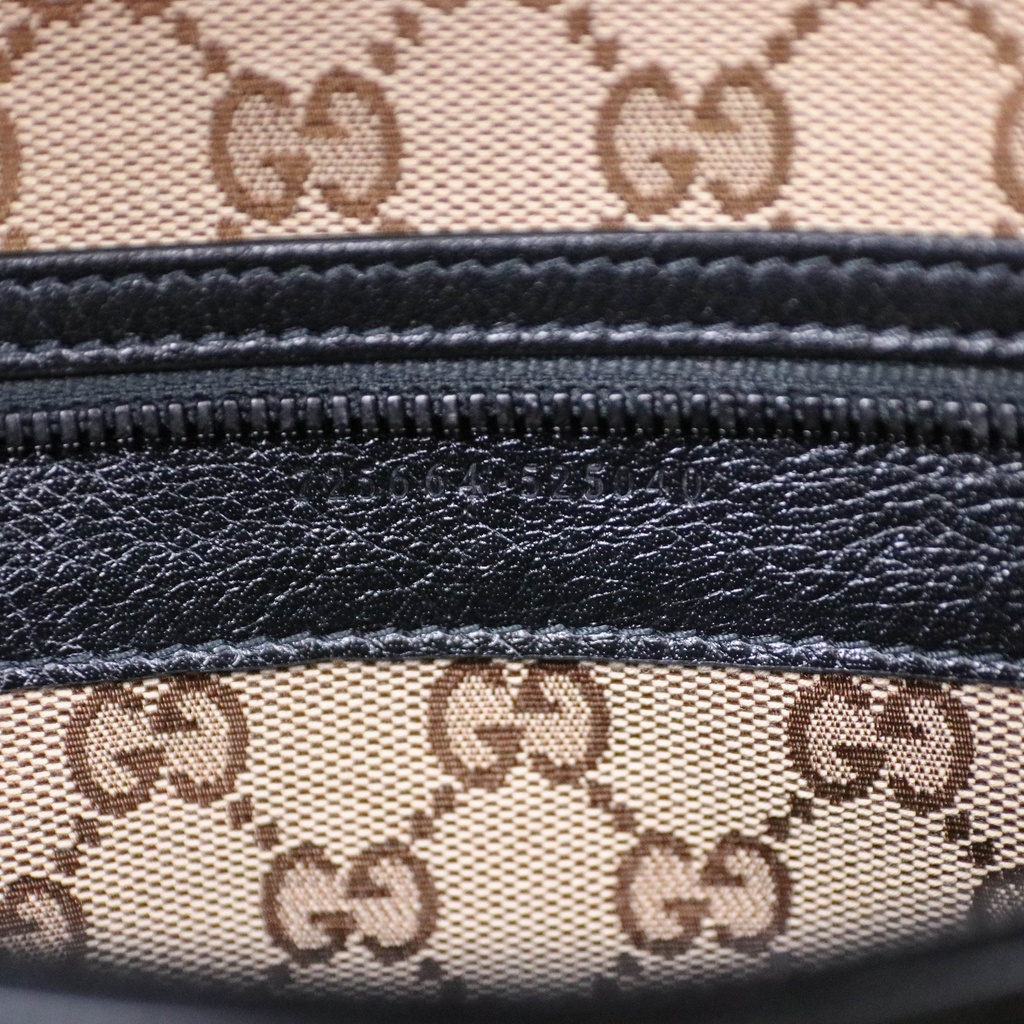 Gucci Drawstring Leather Tote Black 725664