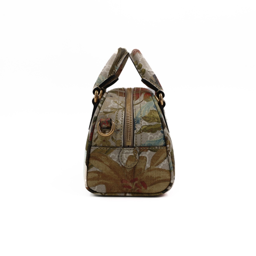 Gucci GG Supreme Monogram Water Flora Web Mini Ophidia Bowler Bag 724606