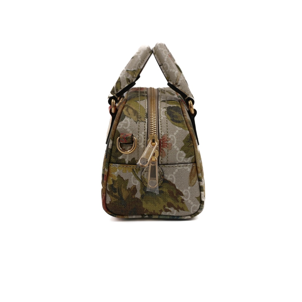 Gucci GG Supreme Monogram Water Flora Web Mini Ophidia Bowler Bag 724606