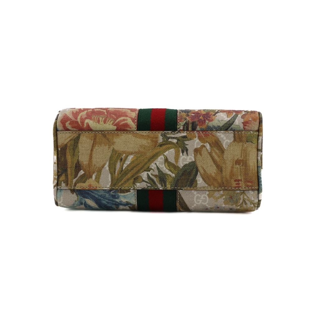 Gucci GG Supreme Monogram Water Flora Web Mini Ophidia Bowler Bag 724606