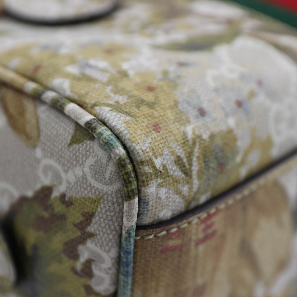 Gucci GG Supreme Monogram Water Flora Web Mini Ophidia Bowler Bag 724606