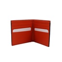 Gucci G Detail Leather Bifold Wallet Black and Orange 739358