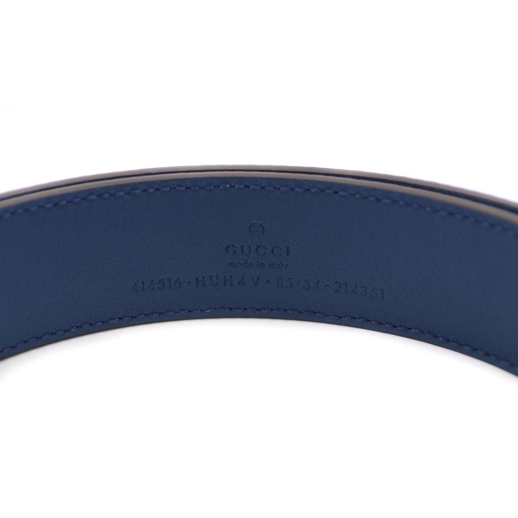 Gucci Blue GG Buckle Supreme Leather 85 34 414516