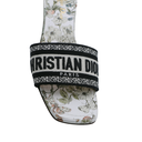 Christian Dior Dway Heeled Slide Cotton and White Multicolor Toile de Jouy Papillon Motit Size 37 1/2