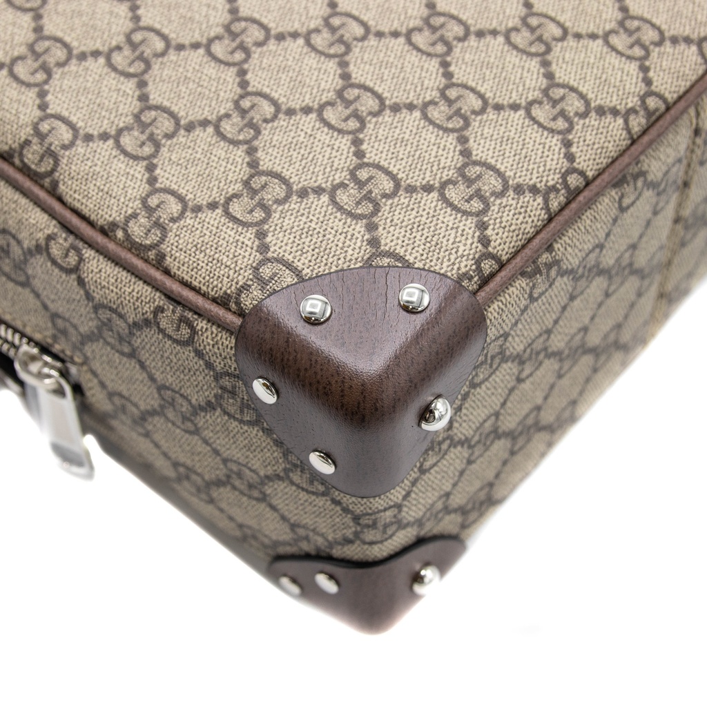 Gucci GG Supreme Monogram Canvas Shoulder Bag Beige 626363