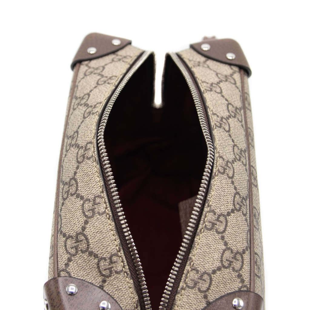 Gucci GG Supreme Monogram Canvas Shoulder Bag Beige 626363