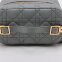 Christian Dior Grey Lambskin Leather Cannage Vanity Case Bag