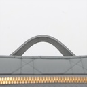 Christian Dior Grey Lambskin Leather Cannage Vanity Case Bag