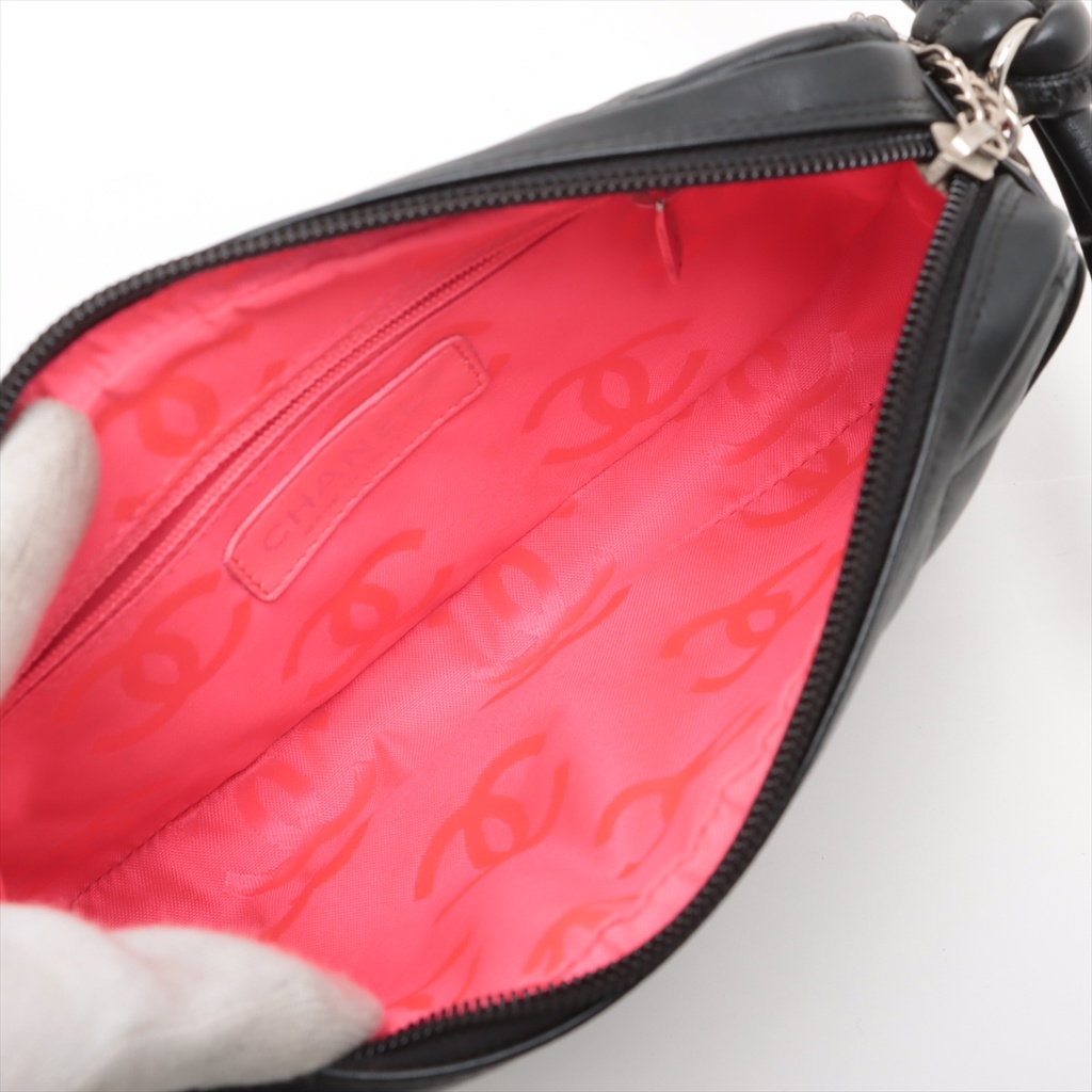 Chanel Cambon Lambskin Pochette Black 