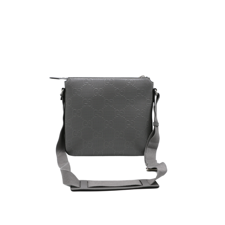 Gucci GG Embossed Small Messenger Grey Bag 406410