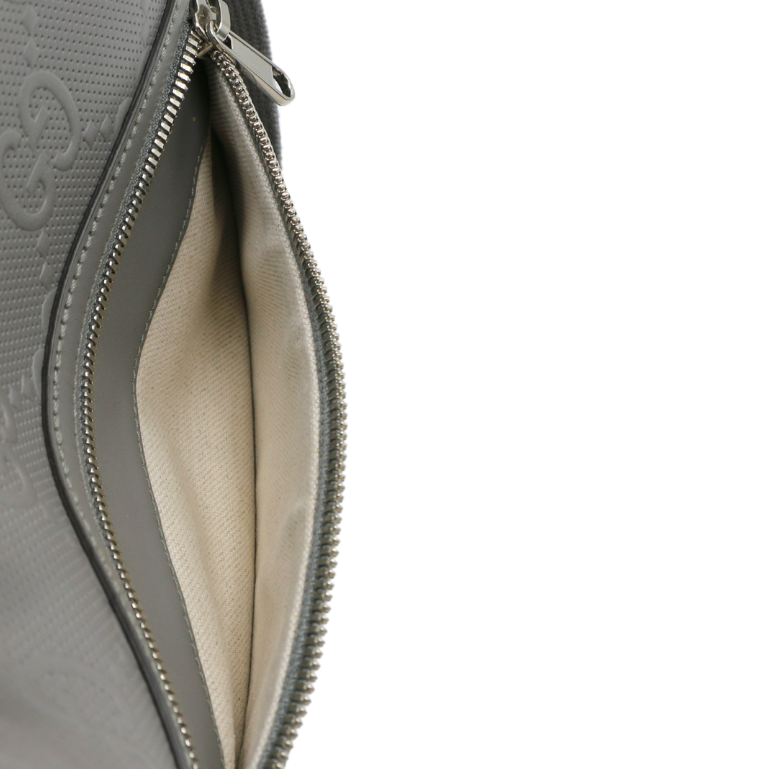 Gucci GG Embossed Small Messenger Grey Bag 406410
