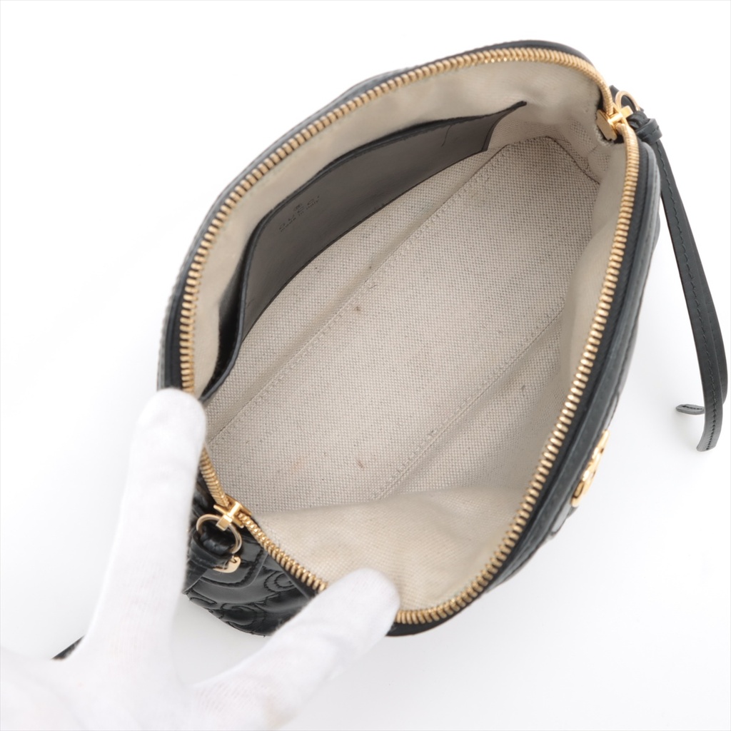 Gucci GG Matelasse Leather Shoulder Bag Black 702229