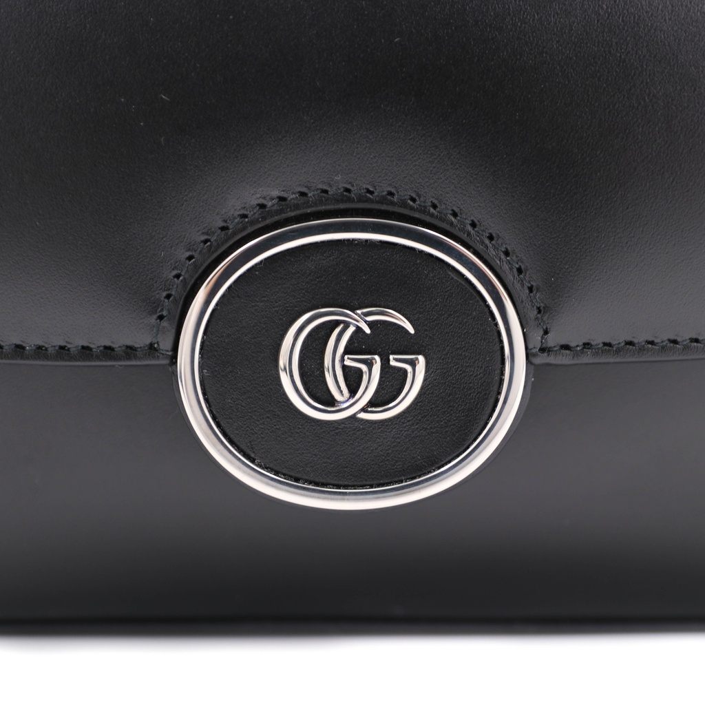 Gucci Petit GG Mini Leather Shoulder Bag Black 739722