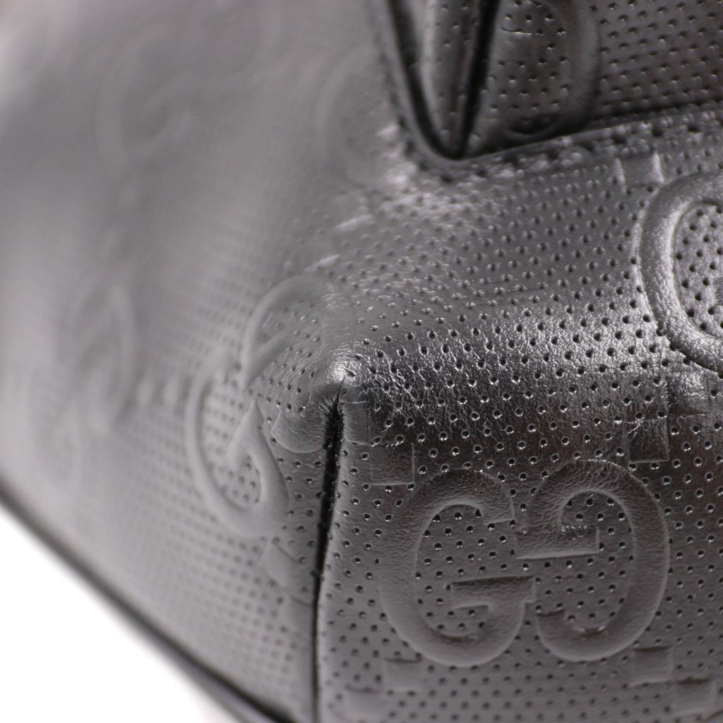 Gucci Calfskin GG Tennis Embossed Pocket Belt Bag Black