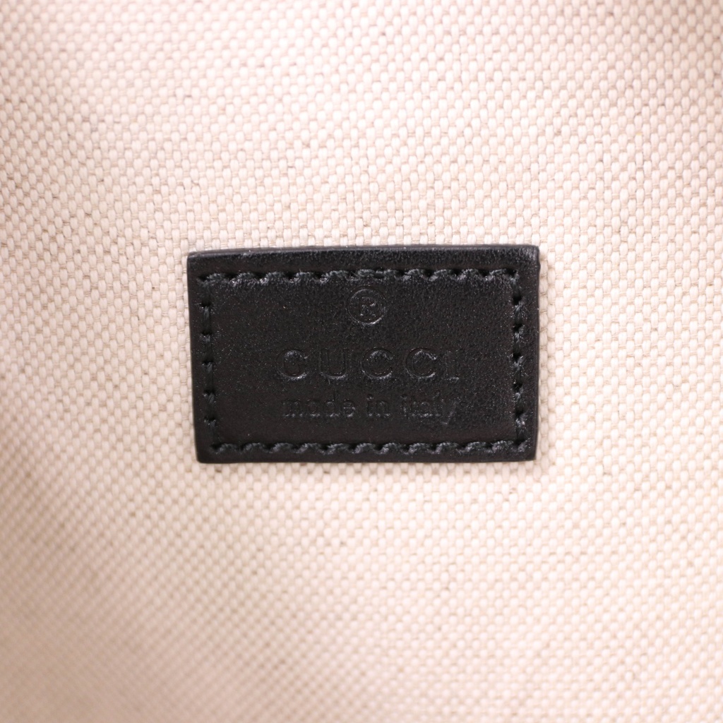 Gucci Calfskin GG Tennis Embossed Pocket Belt Bag Black