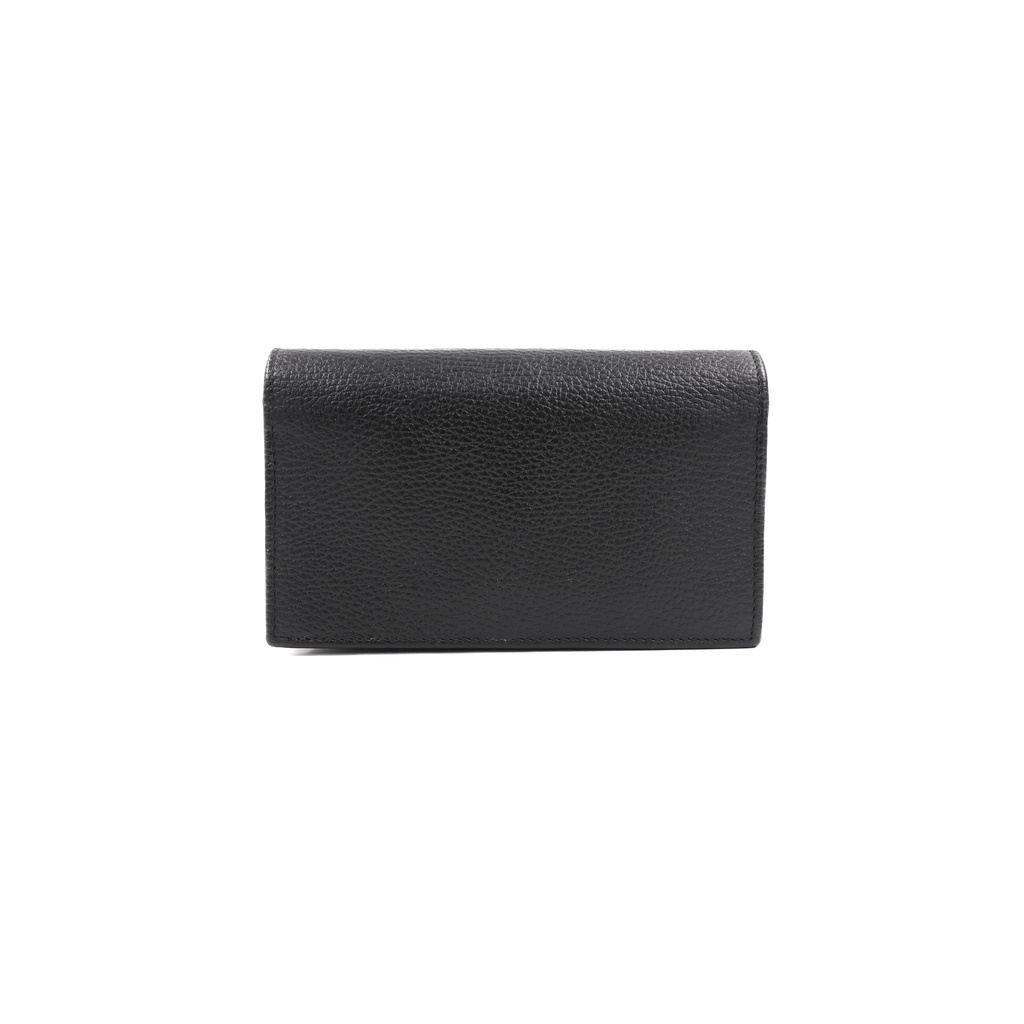 Gucci GG Interlocking Pebbled Leather Crossbody Bag Black 615523